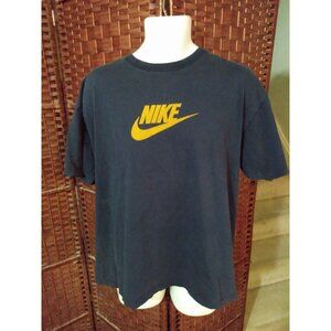 Vintage Y2k Nike T shirt Blue Big Swoosh Spell Out Mens XL